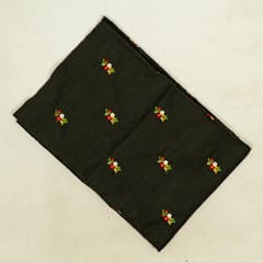 Military Green Color Corduroy Embroidered Fabric