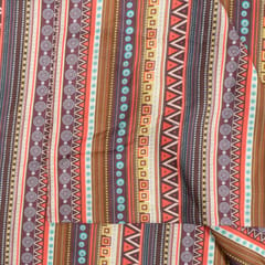 Brown Color Pashmina Geometric Printed Fabric