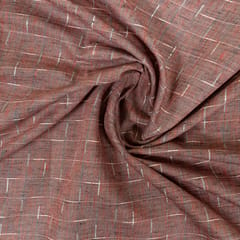 Rust Color Cotton Yarn Dyed Dobby Fabric