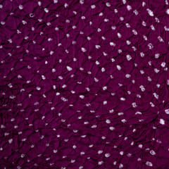 Purple Color Modal Satin Bandhani Fabric