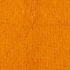 Mango Color Modal Satin Bandhani Fabric