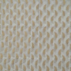 White Chanderi Jacquard Fabric