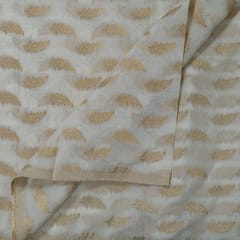 White Chanderi Jacquard Fabric