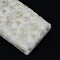 White Dyeable Chanderi Jacquard Fabric