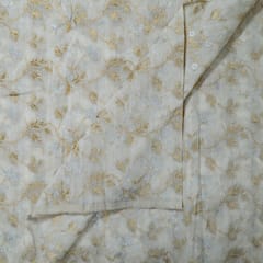 White Dyeable Chanderi Jacquard Fabric