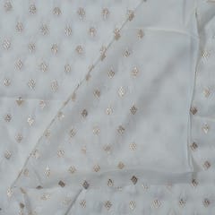 White Dyeable Georgette Embroidered Fabric