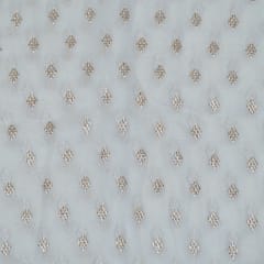 White Dyeable Georgette Embroidered Fabric