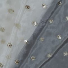 White Dyeable Chinon Embroidered Fabric