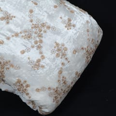 White Dyeable Viscose Velvet Embroidered Fabric