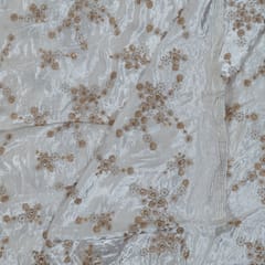 White Dyeable Viscose Velvet Embroidered Fabric