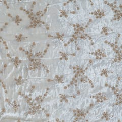 White Dyeable Viscose Velvet Embroidered Fabric