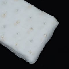 White Dyeable Organza Embroidered Fabric