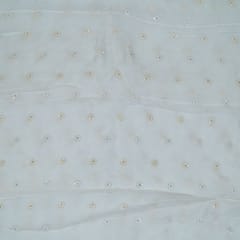 White Dyeable Organza Embroidered Fabric