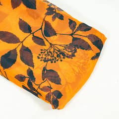 Orange Color Viscose Organza Digital Printed Fabric