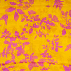 Yellow Color Viscose Organza Digital Printed Fabric