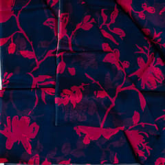 Blue Color Viscose Organza Digital Printed Fabric