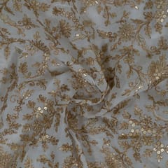 Dyeable Georgette Embroidered Fabric