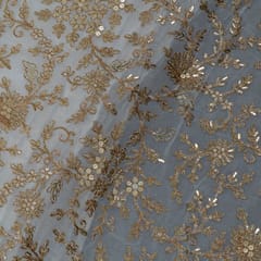 Dyeable Georgette Embroidered Fabric