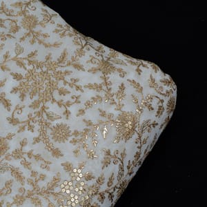 Dyeable Georgette Embroidered Fabric