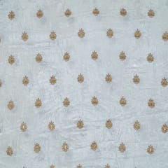 White Dyeable Viscose Velvet Embroidered Fabric