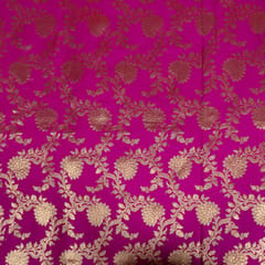 Purple Color Satin Brocade Fabric