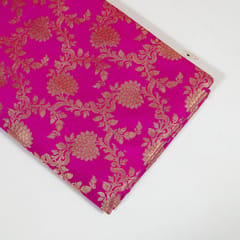 Purple Color Satin Brocade Fabric