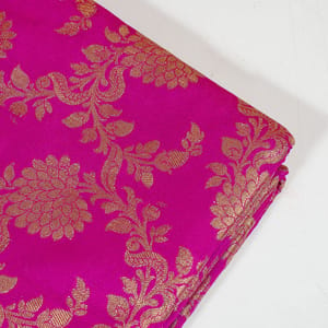 Purple Color Satin Brocade Fabric