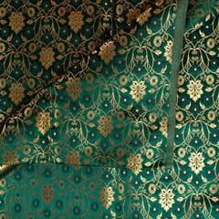 Green Color Satin Brocade Fabric