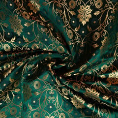 Green Color Satin Brocade Fabric