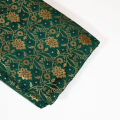 Green Color Satin Brocade Fabric