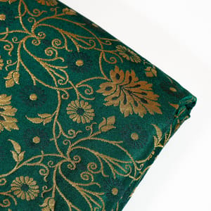 Green Color Satin Brocade Fabric