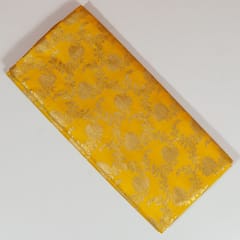 Yellow Color Satin Brocade Fabric