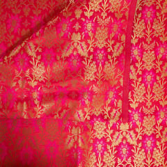 Majenta Color Satin Brocade Fabric