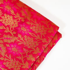 Majenta Color Satin Brocade Fabric