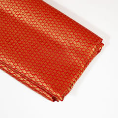 Red Color Satin Brocade Fabric