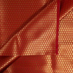 Red Color Satin Brocade Fabric