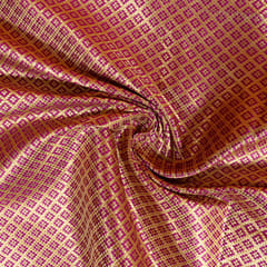 Purple Color Satin Brocade Fabric