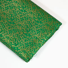 Green Color Satin Brocade Fabric