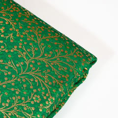 Green Color Satin Brocade Fabric