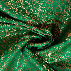 Green Color Satin Brocade Fabric