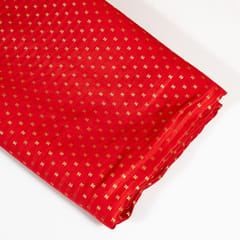 Red Color Satin Brocade Fabric