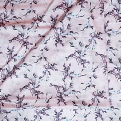 Pink Color Poplin Lycra Printed Fabric