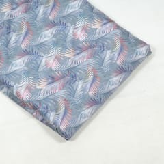 Grey Color Poplin Lycra Printed Fabric