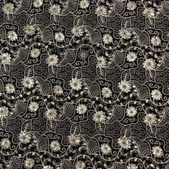 Black Color Velvet Embroidered Fabric