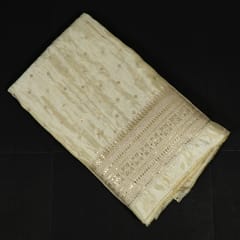 Dyeable Tissue Uppada Silk Embroidered Fabric