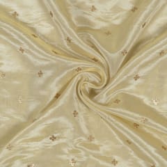 Dyeable Tissue Uppada Silk Embroidered Fabric