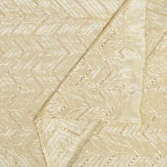 Dyeable Tissue Uppada Silk Embroidered Fabric