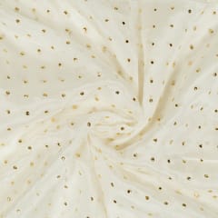 White Dyeable Chinon Chiffon Heat Set Fabric