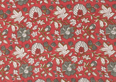 Printed Cotton Cambric Peach White Flowers