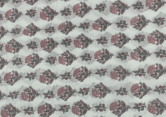 Printed Cotton Cambric White Pink Flowers 1